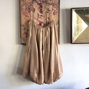 LAUNDRY BY DESIGN METALLIC GOLD DRESS GOLD PARTY DRESS POCKETS 6 6 P